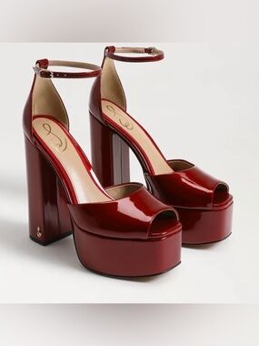 Sam Edelman Kori Platform Heel in patent red. NWOT. Ships in box.